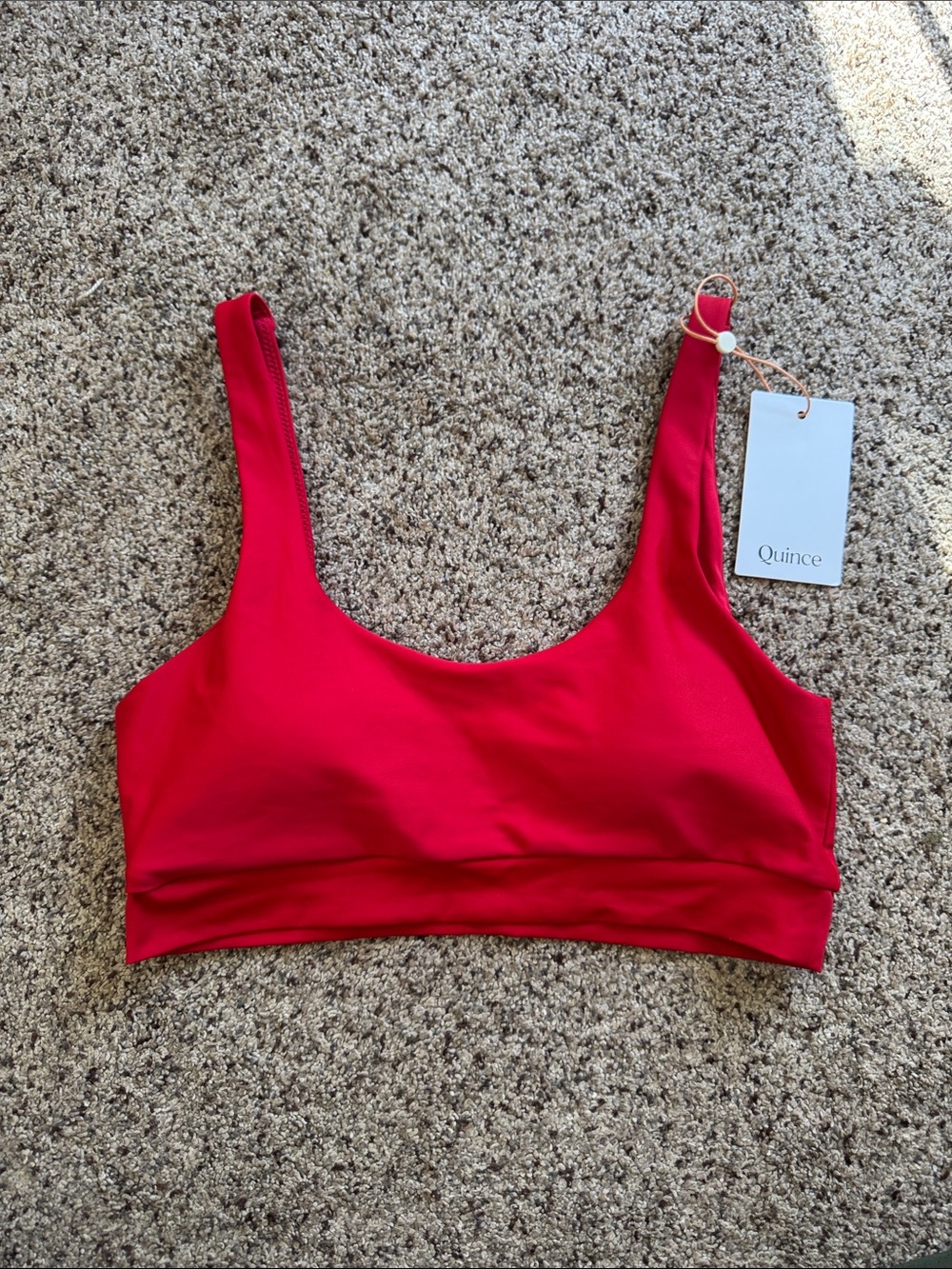 Quince Women's Red Scoop Bikini Top
